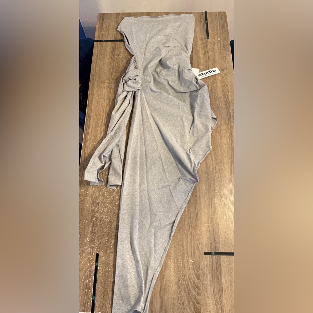 Brandon Blackwood Gray Off-Shoulder Dress - Picture 3 of 5